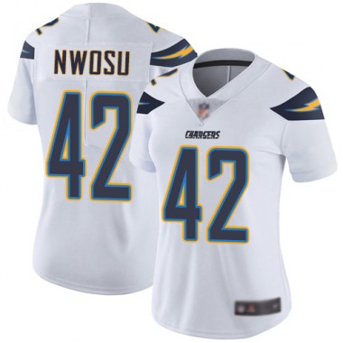 Los Angeles Chargers NFL Football Uchenna Nwosu White Jersey Women Limited #42 Road Vapor Untouchable->los angeles chargers->NFL Jersey